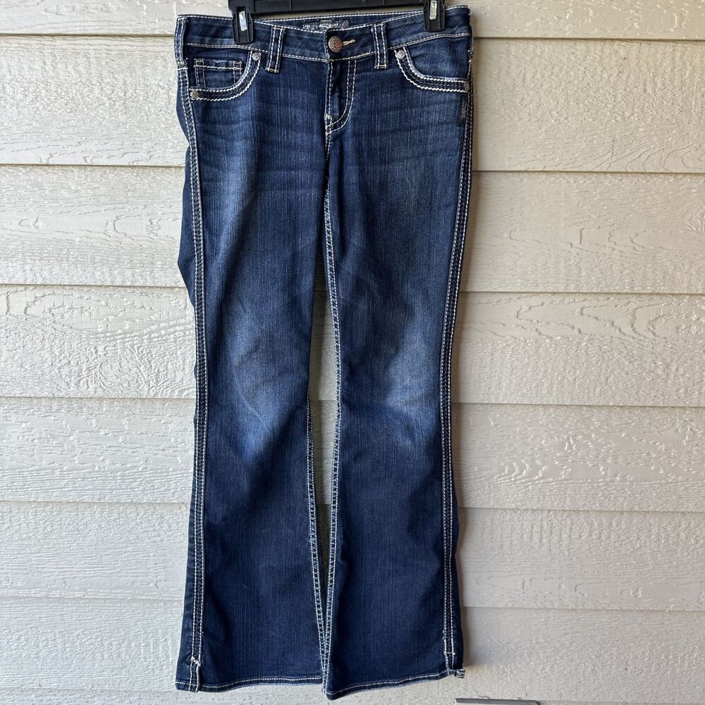 Silver Jeans Frances 22 Womens Dark Wash Denim Jeans Size 32x33 Y2K Flared Leg
